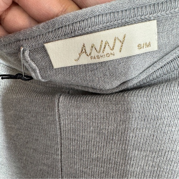 ANNY Fashion Gray Tunic Sweater Size S/M Long Sleeve Pockets Casual Lagenlook - Picture 6 of 12